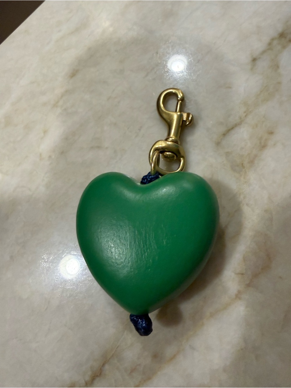 Clare V Emerald Heart Bag Charm - Green Heart Accessory - Picture 4 of 5